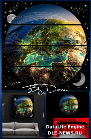 Полиптих в PSD формате   -  Земля в иллюминаторе