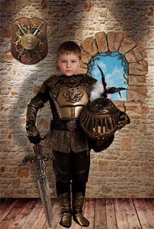 Шаблон  детский - Маленький рыцарь